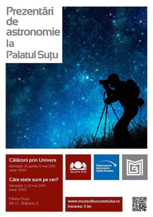 “Călătorie în Univers”. Cum arată cerul văzut cu ochiul liber și prin telescop, prezentări de astronomie la Palatul Suțu 