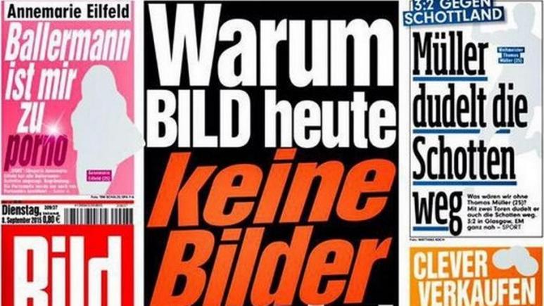 Cotidianul german Bild a ieșit pe piață fără poze. Ce a determinat redacția să ia această decizie